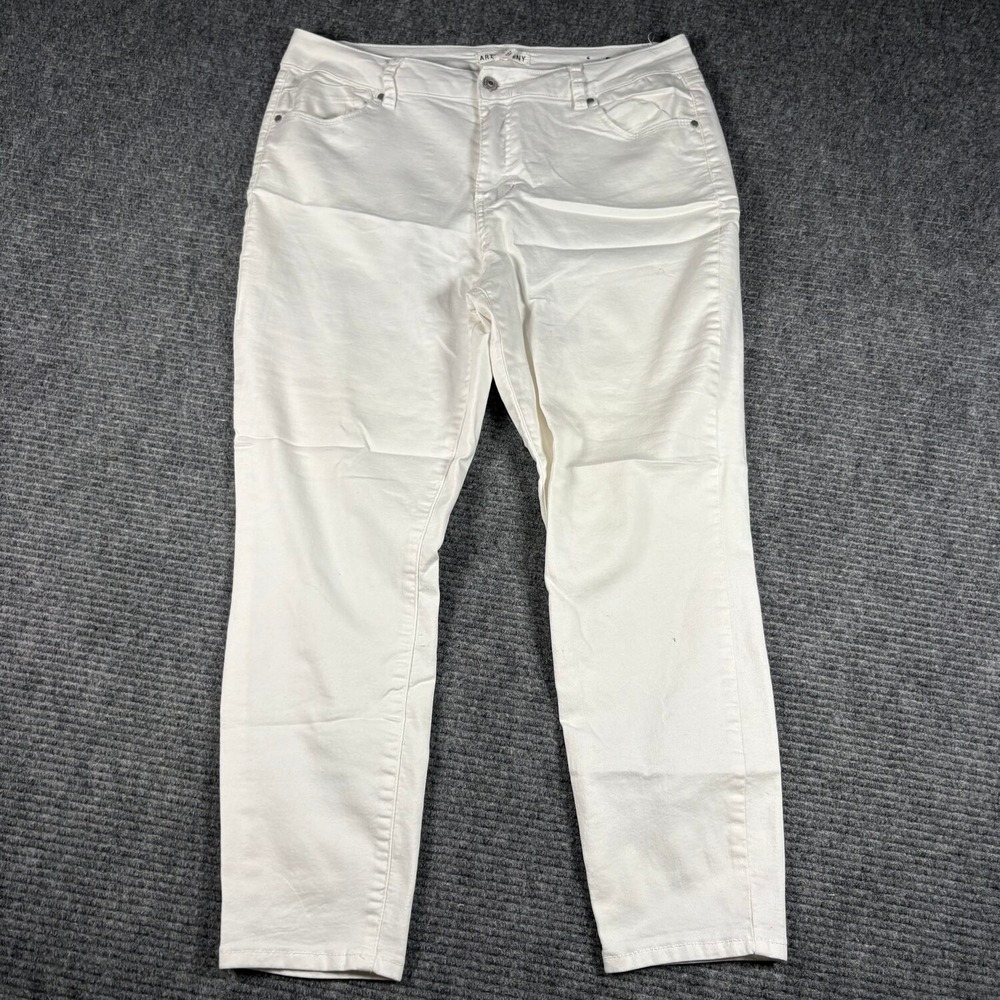 Artisan NY Jeans Womens 16 White Excellent Mid Rise Skinny Stretch Denim